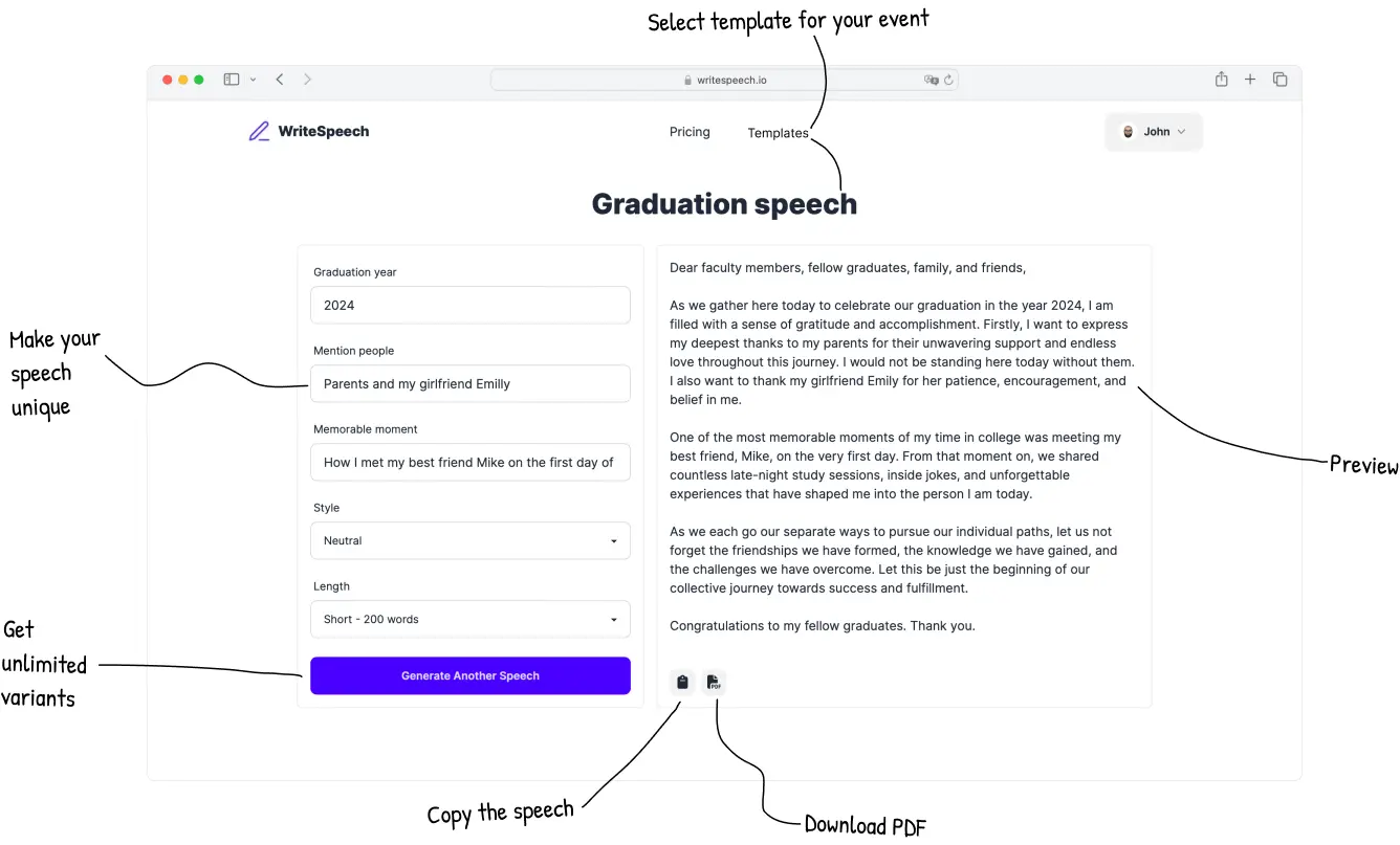 WriteSpeech